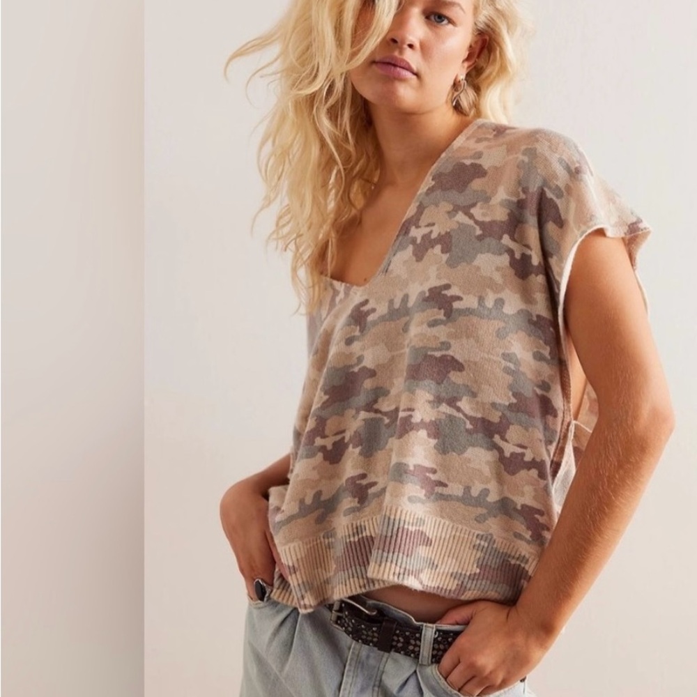 Free People Camo Print Women's top